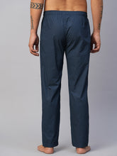 Men's Printed, Blue, Cotton, Regular Fit, Elasticated, Waistband, Pyjama  With Side Pockets